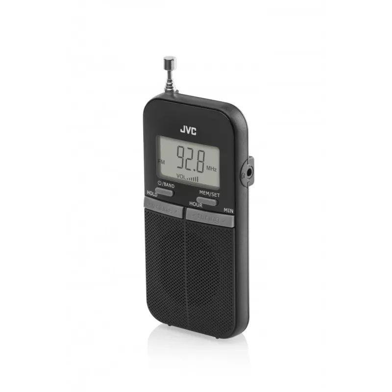 JVC RAE411B Prenosné AM/FM rádio s analógovým tunerom, čierne