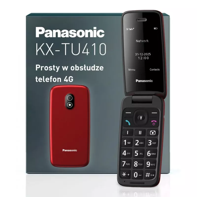 PANASONIC KX-TU410EXR véčkový mobilný telefón - červený