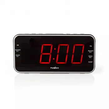 Nedis CLAR004BK rádiobudík s LED displejom, FM tuner, dvojité budenie, projekcia, AUX, čierny