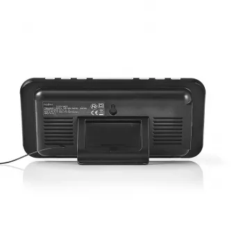 Nedis CLAR004BK rádiobudík s LED displejom, FM tuner, dvojité budenie, projekcia, AUX, čierny