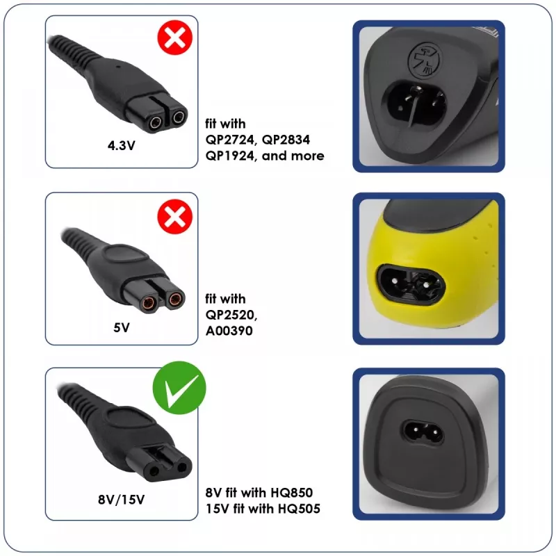 Akyga AK-PD-16 napájací zdroj pre Philips AquaTouch / Bodygroom, 8 V, 100 mA, 0,8 W, 1,2 m