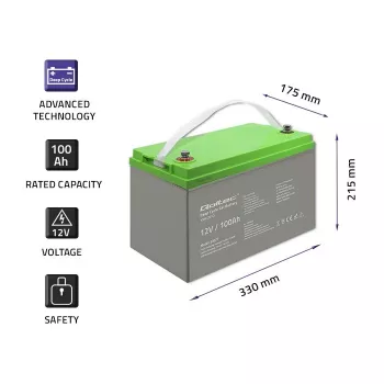 Qoltec 53077 UPS batéria uzavretá olovená (VRLA) 12V 100Ah