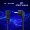 QOLTEC napájací kábel SCHUKO CEE zahnutý konektor IEC C13 5m čierny