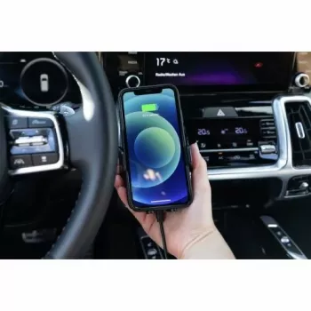 ANSMANN WiLine 15 bezdrôtový držiak do auta s nabíjaním - 15W Qi rýchle nabíjanie, automatické upnutie, 360° otáčanie, čierny