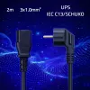 QOLTEC napájací kábel SCHUKO CEE uhlový konektor IEC C13 2m čierny
