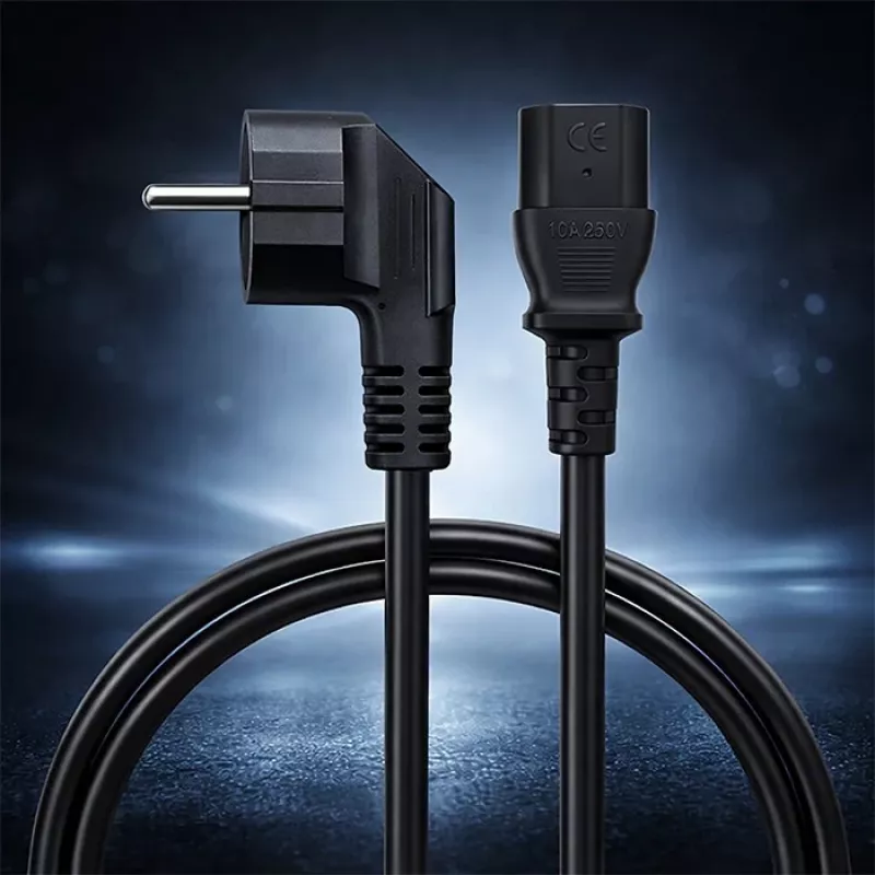 QOLTEC napájací kábel SCHUKO CEE uhlový konektor IEC C13 2m čierny