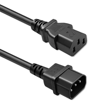QOLTEC Napájací kábel IEC C13 C14 3x0,75mm² čistá meď 1,8m čierny