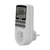 SAVIO AE-03 digitálny časovač s LCD displejom, 10 programov, 16A, zástrčka Schuko, biely