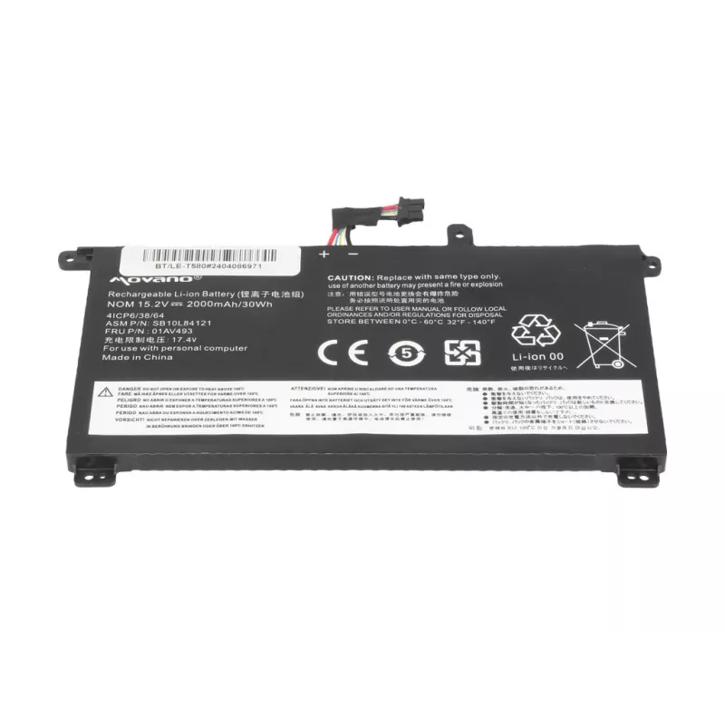MOVANO batéria 01AV493 pre Lenovo ThinkPad T570 T580 P51S - 2000 mAh (30 Wh)