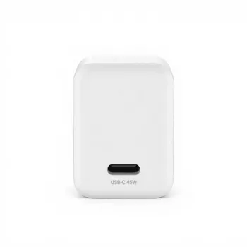 Crong Ultra Compact GaN USB-C 45W PD 3.0 PPS nástenná nabíjačka (biela)