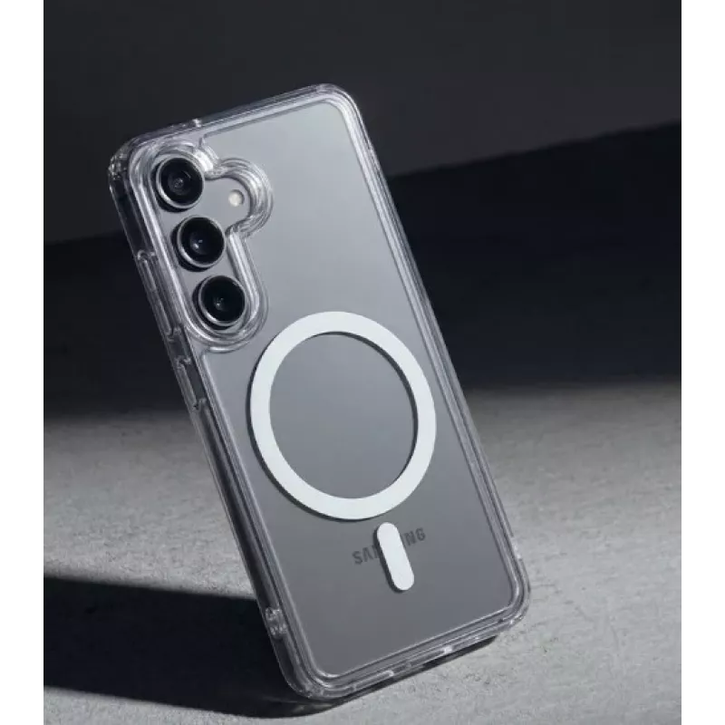 Crong Hybrid Clear Magnetic Case pre Samsung Galaxy A57, transparentný, kompatibilné s MagSafe