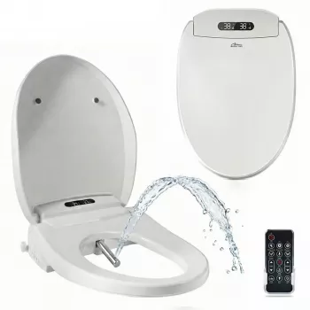 MEDIA-TECH Smart Toaletné sedadlo MT5705 Elektronický bidet s vyhrievaným sedadlom, umývaním teplou vodou, sušičom, neutralizátorom zápachu, nočným svetlom, diaľkovým ovládačom