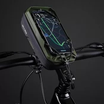 WILDMAN cyklistická rámová taška GX330 s držiakom na telefón, zelená