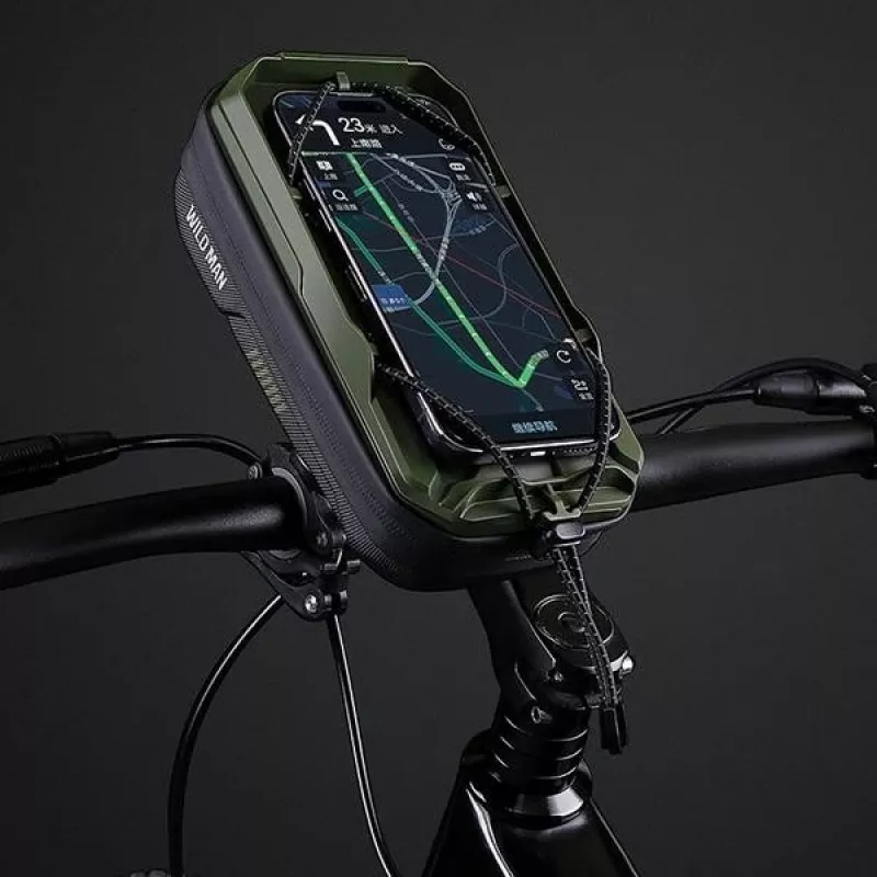 WILDMAN cyklistická rámová taška GX330 s držiakom na telefón, zelená