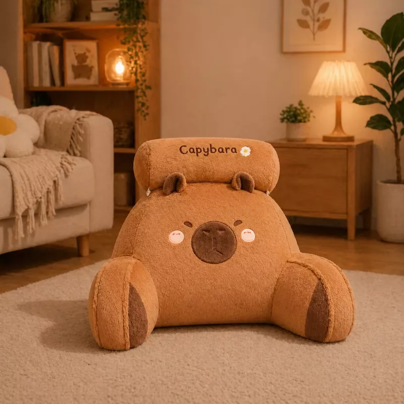 LEAN TOYS operadlo kreslo podpora chrbta pre kreslo posteľ kapybara hnedá 60 x 40 cm