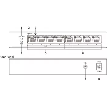 Hikvision DS-3E0508P-O 8-portový 4-PoE neupravovaný switch