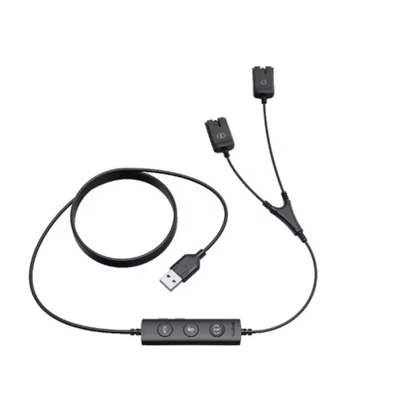 Yealink USB/QD kábel pre headset pre YHS-sériu (USB na QD) - čierny