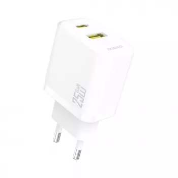 Dudao A26TEU GaN 25W USB-C USB-A nástenná nabíjačka biela