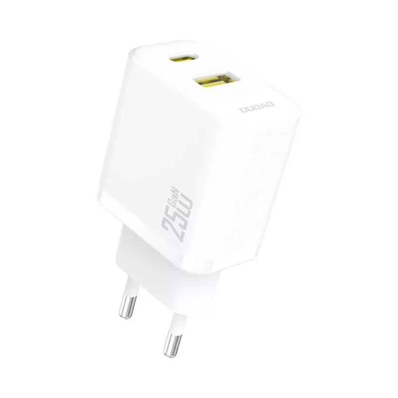 Dudao A26TEU GaN 25W USB-C USB-A nástenná nabíjačka biela