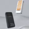 Dudao K6Pro+ power banka 20000mAh so 4 integrovanými káblami USB-C Micro USB Lightning USB-A vstup čierna