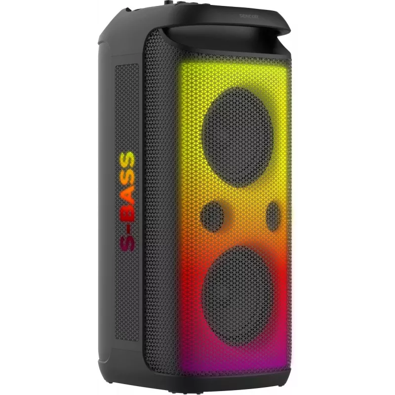 SENCOR Partycon CORE Power 140W Prenosný Bluetooth reproduktor s TWS, IPX4, RGB LED, karaoke, čierny