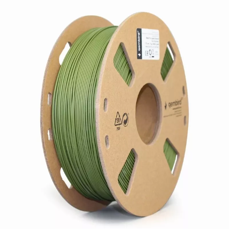 Gembird matný Military Green PLA filament 1.75 mm 1 kg 340 m