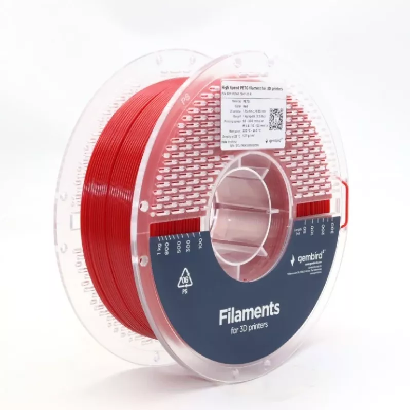 GEMBIRD filament PETG High Speed, 1,75 mm, 1 kg, červený