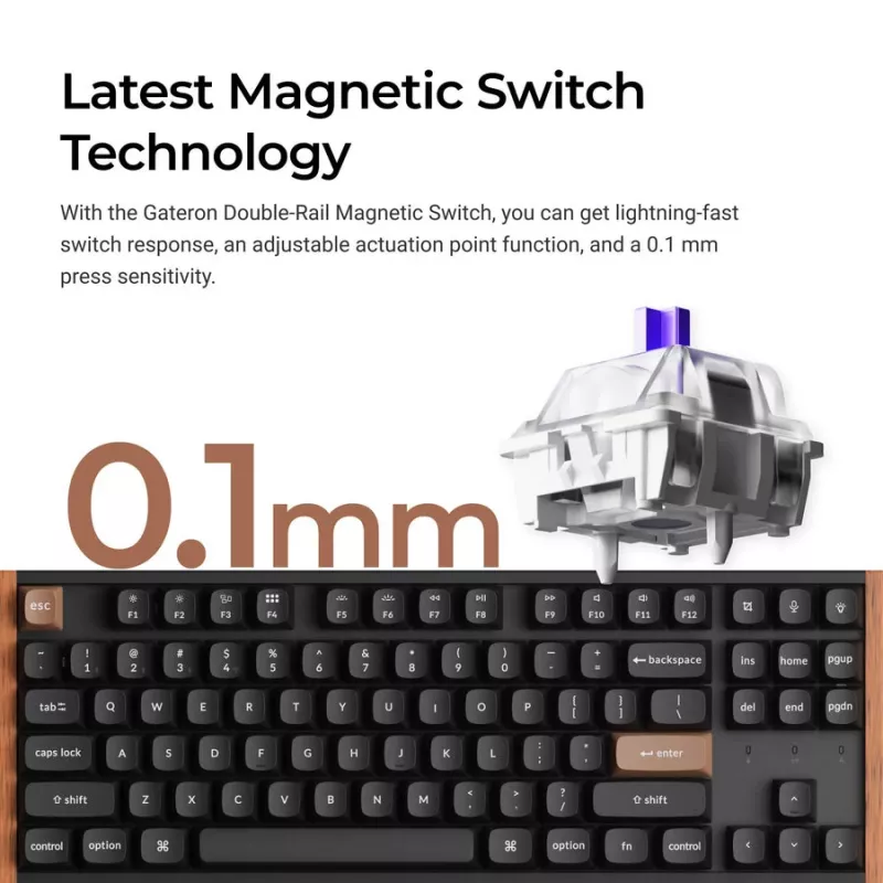 Keychron K8H-F1 75% Magnetic Wood Black herná klávesnica