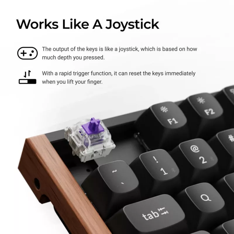 Keychron K8H-F1 75% Magnetic Wood Black herná klávesnica