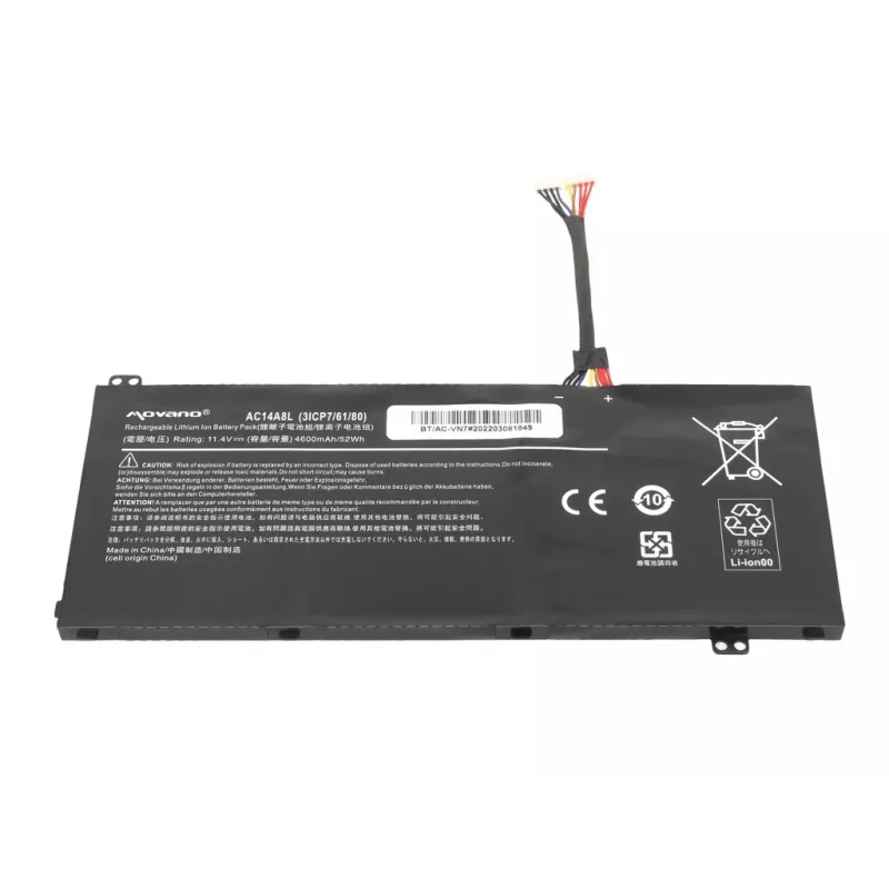 MOVANO batéria AC14A8L AC15B7L pre Acer VN7 Nitro V15 V17 - 4600 mAh (52 Wh)
