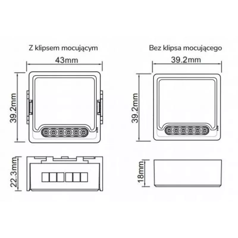OXT T224 Mini WiFi reléový modul 4-kanálový Tuya Smart Life suchý kontakt 10A/kanál