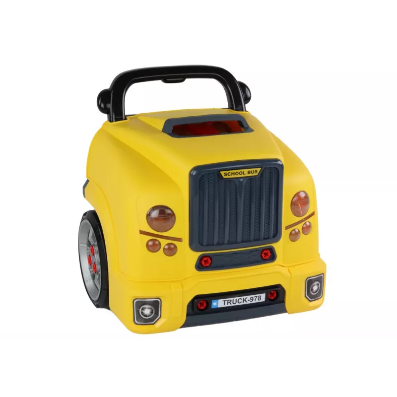 LEAN TOYS dielňa motor autobus rozoberanie DIY sada žltá