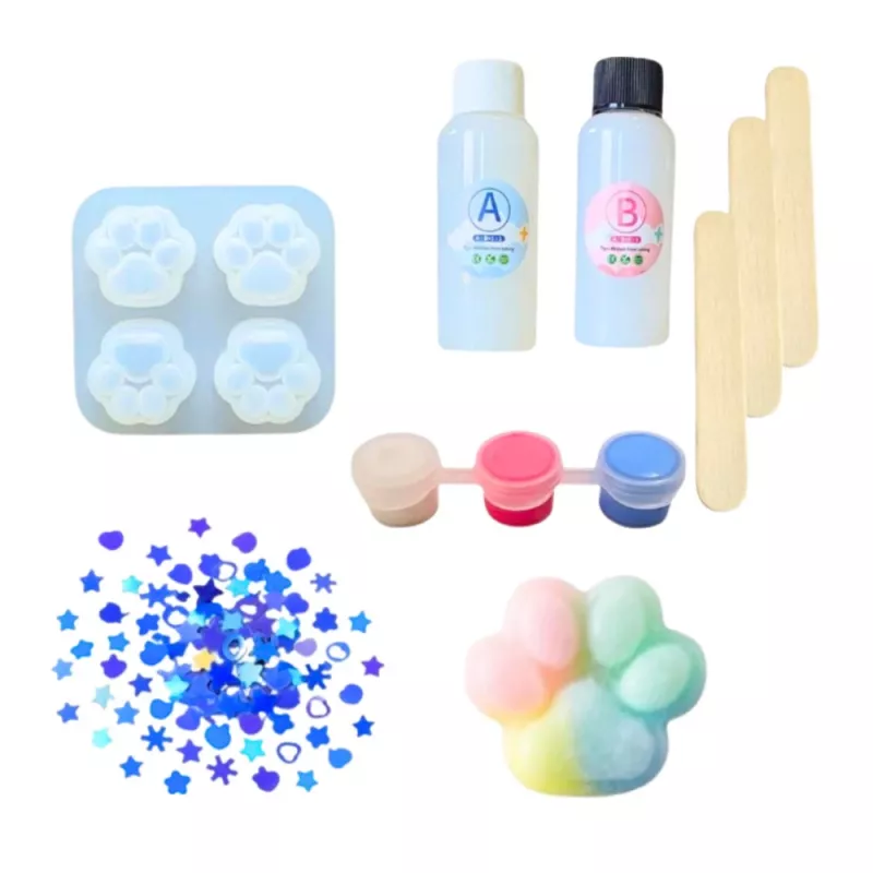 LEAN TOYS DIY kreatívna sada na výrobu squishies mačacia labka 44 dielov