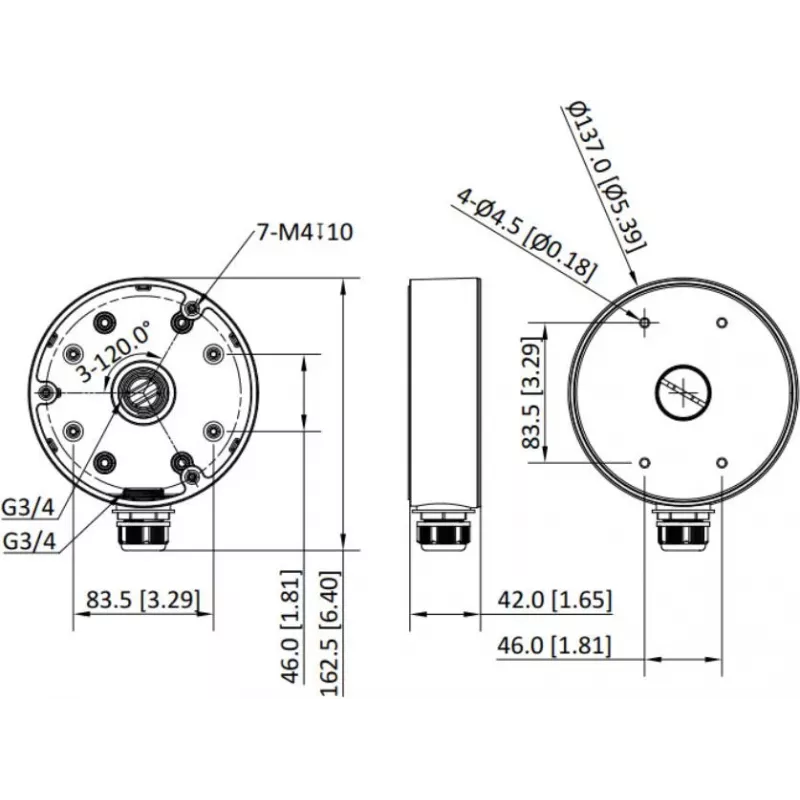 Adaptér Hikvision DS-1280ZJ-PT6-Y, čierny