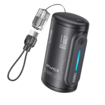 AWEI WP-117 power banka 10000mAh 22.5W 3C2xUSB-C čierna