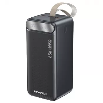 AWEI PA-81 power banka 50000mAh 65W PD 2xUSB-A/USB-C čierna