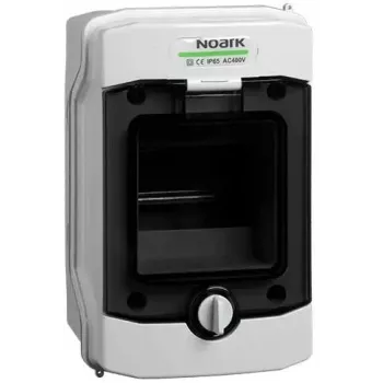 NOARK PHS 4T rozvádzač na omietku IP65, 1x4 moduly, sivý s priehľadnými dvierkami