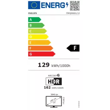 Philips 75PQS9001/12 75-palcový QLED 4K Ultra HD Google TV s 3-stranným Ambilight, MiniLED, 120Hz, Dolby Vision & Atmos, VRR, ALLM, FreeSync Premium, G-Sync kompatibilný, 4x HDMI 2.1, 2x USB, Wi-Fi, Bluetooth 5.0, DVB-T/T2/C/S/S2, sivá