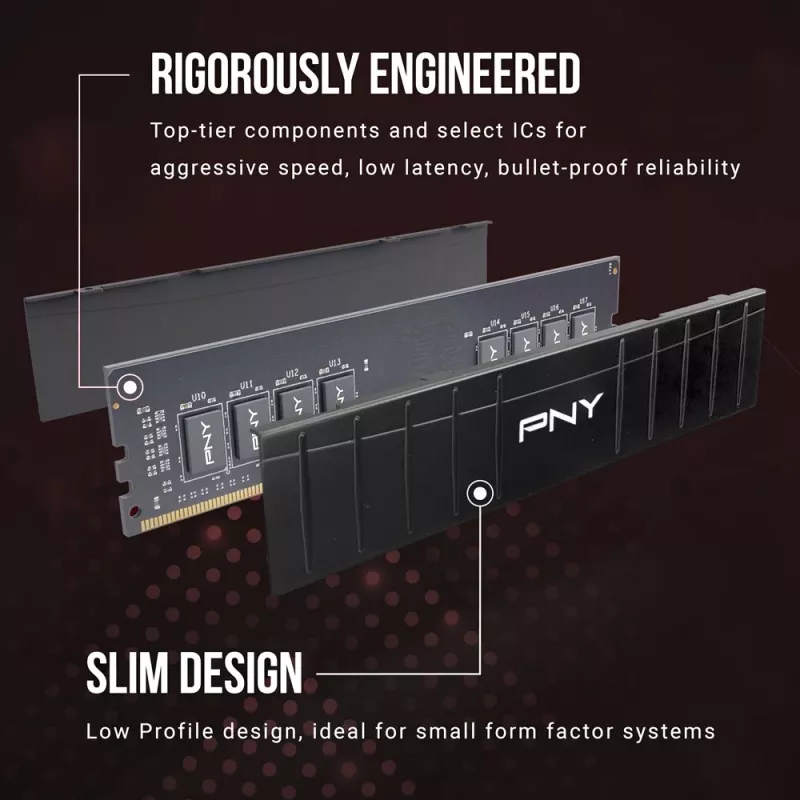 PNY 16GB DDR4 3200MHz Low Profile pamäťový modul pre stolné počítače