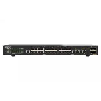 QNAP QSW-M2130P-2C2S26T 26-portový 2.5GbE PoE++ Managed Layer 2 rackový switch s 2x 10GbE SFP+ a 2x 10GbE Combo portmi, 370W PoE rozpočet