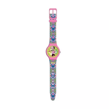 PULIO analógové hodinky v plechovej dóze - Disney Minnie Mouse, ružový PU kožený remienok, quartzový strojček, 30mm kovové puzdro, odolné proti striekajúcej vode, dievčatá od 6 rokov