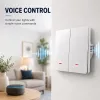 QOLTEC Smart Light Switch WiFi 2-gang časovač Tuya biela