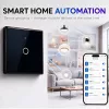 Qoltec Smart Touch svetelný vypínač 1-násobný Wi-Fi časovač Tuya biely