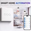 Qoltec Smart Touch svetelný vypínač 3-násobný Wi-Fi časovač Tuya biely