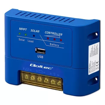 QOLTEC MPPT 15A solárny regulátor 12V/24V pre LiFePO4, Gel, AGM, Flooded, Sealed Lead-Acid s LCD a RS485