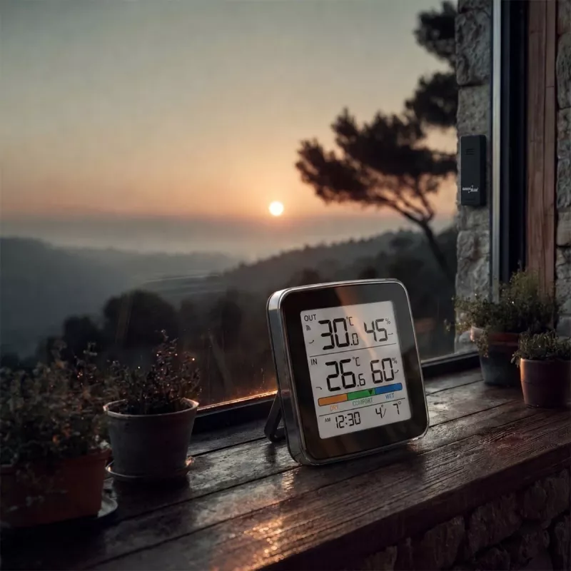 GREENBLUE GB169 B bezdrôtová meteostanica s farebným displejom a vonkajším senzorom