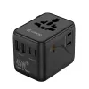 Crong One World Travel Adapter GaN 45W UK/EU/US/AU čierny