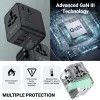 Crong One World Travel Adapter GaN 45W UK/EU/US/AU čierny