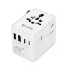 Crong One World Travel Adapter GaN 45W UK/EU/US/AU biely