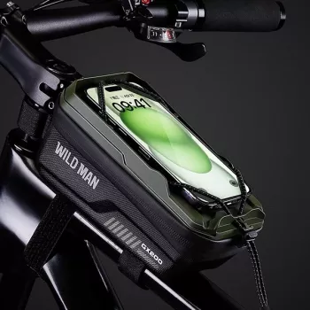 WILDMAN GX200 cyklistická rámová taška s držiakom na mobil, zelená